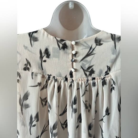 Maeve x Anthropologie Long-Sleeve Pleated Peasant Blouse Medium - Picture 8 of 10